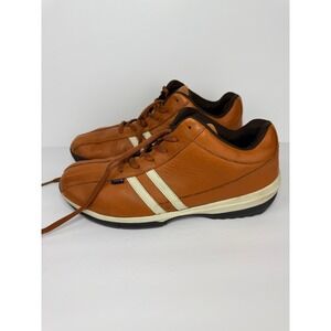 PHAT FARM Mens Leather Sneakers Brown Lace Up Size 13 Casual Athletic Shoes -BG